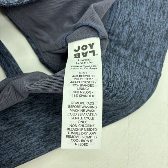 JoyLab Womens Size L Blue Strappy Sports Bra Activewear Padded Medium Support - Picture 5 of 5